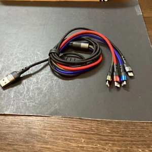Multi Charging Cable 4 in 1 Multiple USB Fast Charger For iPhone Type C MicroUSB - Picture 1 of 1