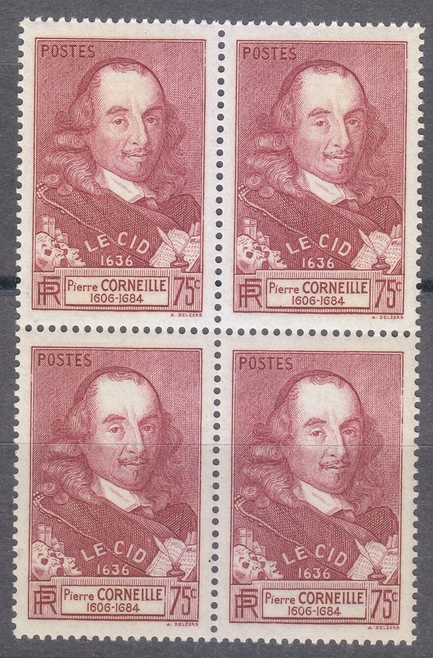 Francia 1937 MNH Mi 341 Sc 323 Pierre Corneille, trágico francés, dramaturgo ** Foto 1 de 2