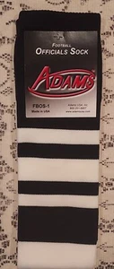 Adams Mens Football Officials Socks Referee Sz 10-13 Black White Striped New USA - Picture 1 of 3