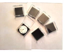 (5) Clear Hinged Pocket Watch MOVEMENT Display 2" x 2" x1 1/4" DEEP BOXES - Picture 1 of 6