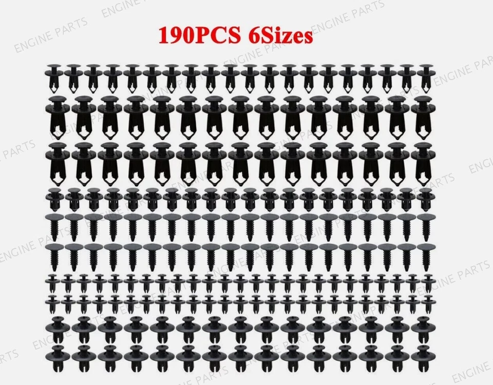 Juego de guardabarros de panel remaches de plástico para sujetador de carrocería de auto 190 piezas Foto 1 de 4