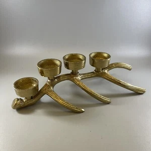 Metal Candle Tea Light Holder Tree Branch Candelabra 12”L X 4”H X 4.5”W Vintage - Picture 1 of 21
