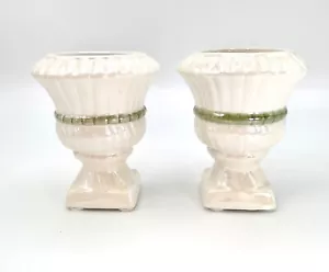 2 Yankee Candle Opalescent Ivory & Sage Urn-Style Ceramic Votive Candle Holders - Picture 1 of 7