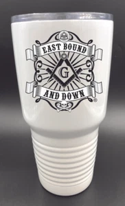 Masonic East Bound & Down® 30oz. Stainless Steel White Travel Cup - Picture 1 of 1