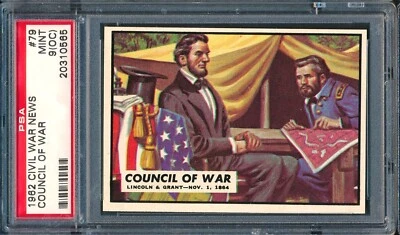 1962 Topps Civil War News #79: Council of War ~ PSA 9 oc - Image 1 of 2