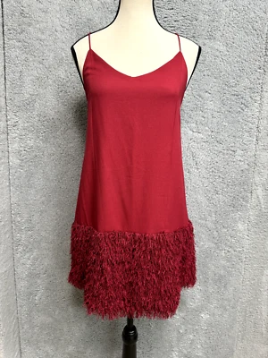 Loveriche Slip Dress Women L Red Fringe Dark Romance Dark Fairy Flirty - Image 1 of 4