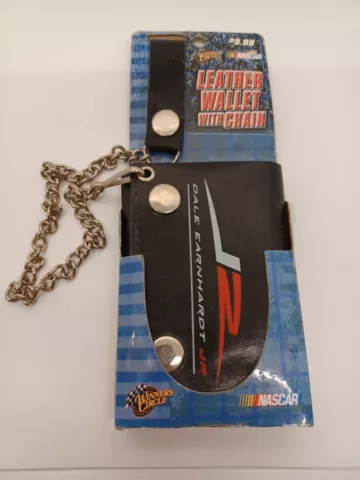 NEW DALE EARNHARDT JR Leather Wallet with Chain, Still In The Package Dated 2004 Cover