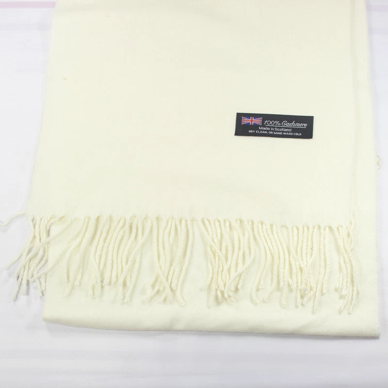 Men Women 100% CASHMERE Scarf Warm PLAIN solid Wool SCOTLAND Winter Scarves - Image 1 of 1