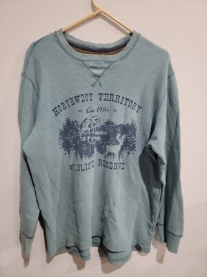 Camisa gráfica térmica Northwest Territory para hombre XLT azul cuello redondo manga larga  Foto 1 de 4