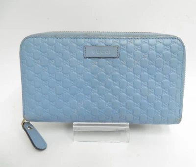 Auténtica billetera GUCCI Micro GG de cuero con cremallera alrededor #42197 Foto 1 de 4