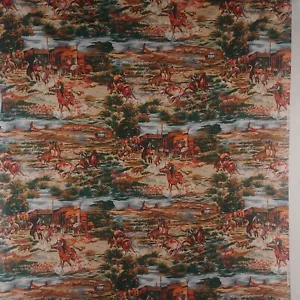 Fabric Cowboys Alexander Henry Collection Wild West Broncos 6 Yards 12 Inches - Picture 1 of 10