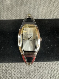 Guess G66315L Women's 18x27mm Pearlescent White + Silver Tone Tonneau Watch - Picture 1 of 5