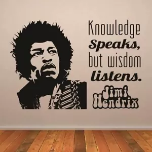 Adesivo da parete citazione Jimi Hendrix Knowledge Speaks (AS10317) - Foto 1 di 2