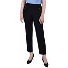 NY Collection Womens High Waist Work Wear Trouser Pants Petites BHFO 4685
