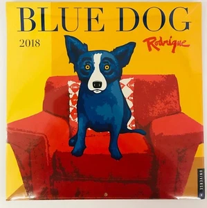 Blue Dog Used 2018 Wall Calendar George Rodrigue Lafayette New Orleans Louisiana - Picture 1 of 13