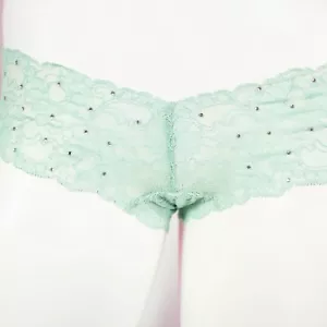 Victoria's Secret Damen-Höschen neu grün limette Spitze Strass Nylon niedrig Größe M - Bild 1 von 10