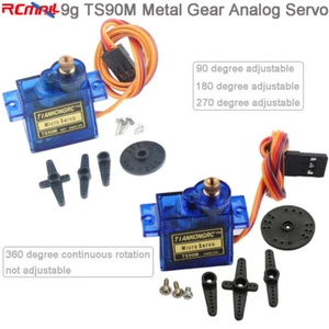 2pcs 9g TS90M Metal Gear Analog RC Servo Motor 4.8-6V for Arduino Smart Car Robo - Picture 1 of 4