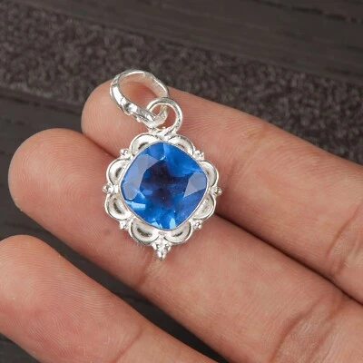 Anniversary Gift For Her Tanzanite Gemstone Pendant 925 Sterling Silver Jewelry - Image 1 of 4