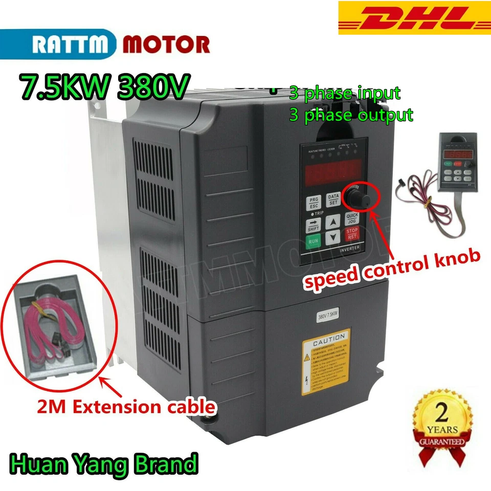 RATTM MOTOR HY VFD 7.5KW 380V 3-Phase 10HP Inverter Variable Frequency Drive Converter 〖EU〗