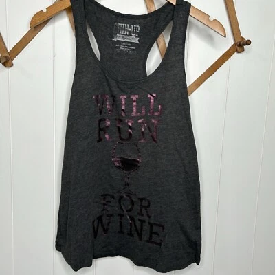 Ropa Chin Up Gris Correrá Para Vino Gráfico Espalda Corredora Tanque Mediano  Foto 1 de 4