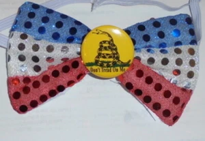 Don't Tread On Men Snake Day Button Freedom Pin Revolution Bow Tie Tea Party USA - Picture 1 of 3