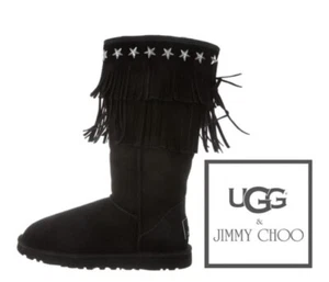 Jimmy Choo Black Sora Uggs Limited Edition Boots size 38 RRP $695 - Picture 1 of 24
