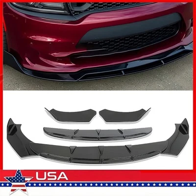 Kit de carrocería divisor de labios parachoques delantero negro brillante para Cadillac ATS CTS 2003-2022 Foto 1 de 4