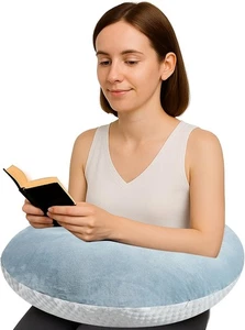 Reading Pillow for Gaming, Crochet Pillow for Lap Support Reduces Arm Pain, E... - Picture 1 of 5