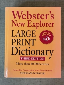 Websters New Explorer Large Print Dictionary Hardcover by Federal Street - Picture 1 of 11