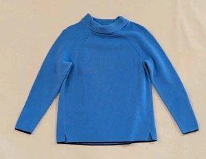 Talbots Strickpullover Wasserfallausschnitt Damen Größe M Blau Pulli Langarm - Bild 1 von 7