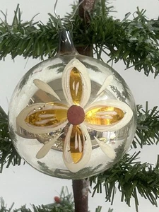 533/25   1x alter wunderschöner Weihnachtsschmuck Kugel silber - Picture 1 of 3