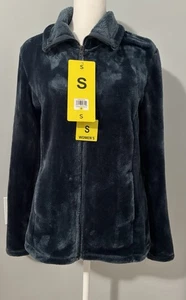 32 Degrees Heat Women's Plush Faux Fur Teddy Jacket Navy Blue, Size S - Picture 1 of 10