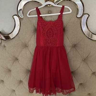 Vestido Rosa y Violeta Niñas Talla 10 Nuevo con Etiquetas Rojo Vacaciones Fiesta de Navidad Foto 1 de 4