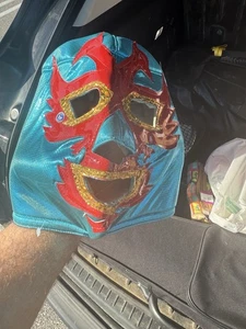 Nacho Libre Pro Wrestling echte Maske Herren Erwachsene mit Spitze Halloween Kostüm Ausrüstung " - Bild 1 von 7