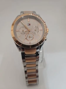 Tommy Hilfiger Kennedy zweifarbiger Chronograph & silbernes Zifferblatt Damenuhr - Bild 1 von 6