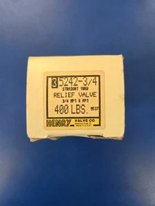HENRY VALVE CO. - 5242-3/4 - 3/4" MPT X 3/4" FPT - RELIEF VALVE -400 PSI - Picture 1 of 4