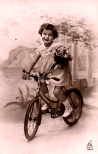 Vintage Postcard - A Girl with a Bicycle- 1900s (8) - Picture 1 of 2