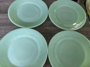 Fire King Jane Ray 9 ZOLL SPEISETELLER x4 SANFT GEBRAUCHT GEBRAUCHT KOSTENLOSER VERSAND AUS DEN USA - Bild 1 von 5