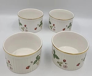 Wedgwood Wild Strawberry Ramekin Ribbed Oven To Table x 4 England - Picture 1 of 6