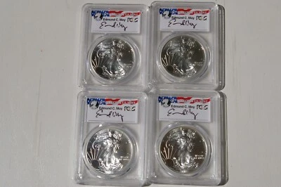 2015- MS70- 1 of 2015-1st  Strike Silver Eagles Ed Moy Mint Director - Image 1 of 4