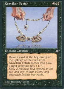 1X KROVIKAN FETISH BLACK ICE AGE MTG MAGIC HP X1 (yourdeckbuilder) - Picture 1 of 1