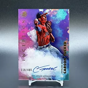 2021 Bowman Inception Carson Tucker #'d /400 Auto Foil - Cleveland Guardians - Picture 1 of 3