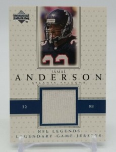 2000 Upper Deck JAMAL ANDERSON NFL Legends Legendary Game Jerseys Patch Falcons