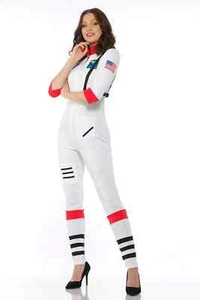 Female Astronaut Costume Space Suit Cosplay Dress-up Costume Halloween Spaceman - Picture 1 of 5