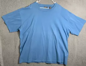 St Johns Bay Top Womens Short Sleeve Pullover Blouse Shirt Cotton Blue 3XL - Picture 1 of 11