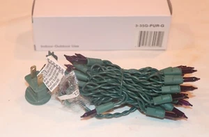 PURPLE/VIOLET 35 LIGHT CHRISTMAS STRING W/GREEN WIRE - Picture 1 of 1