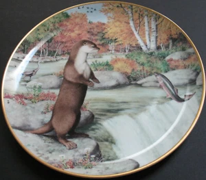 Otter At A September Water Decorative Plate Limited Edition Porcelain - Picture 1 of 2