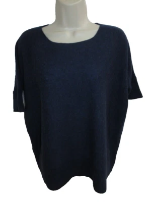 Suéter Only Mine 100% Cachemira Azul Marino Cuello Redondo Manga Corta Talla XS Foto 1 de 4