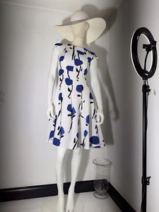 Talbot Runhof Kleid Gr. 36 Weiß Blau - Bild 1 von 13