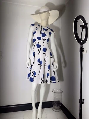 Talbot Runhof  Kleid Gr. 36 Weiß Blau - Bild 1 von 4